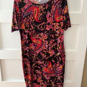 LuLaRoe paisley print scoop neck dress size Large